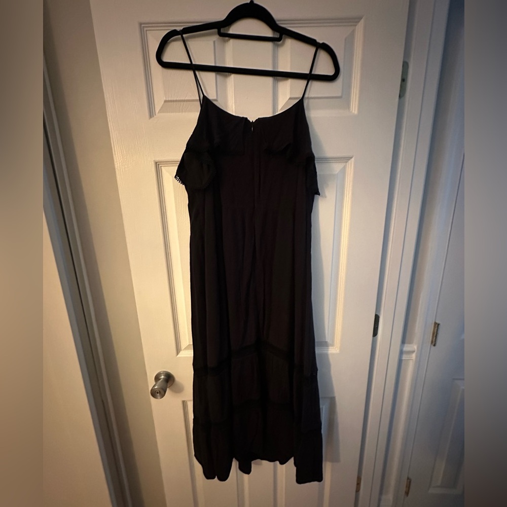 Loft Black Midi Ruffle Dress - Picture 3 of 5